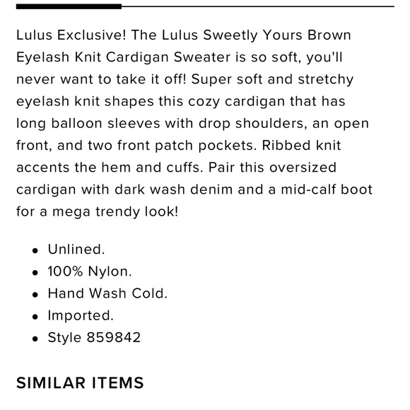 Lulu’s Sweetly Yours Brown Eyelash Knit Cardigan Sweater - Picture 12 of 12